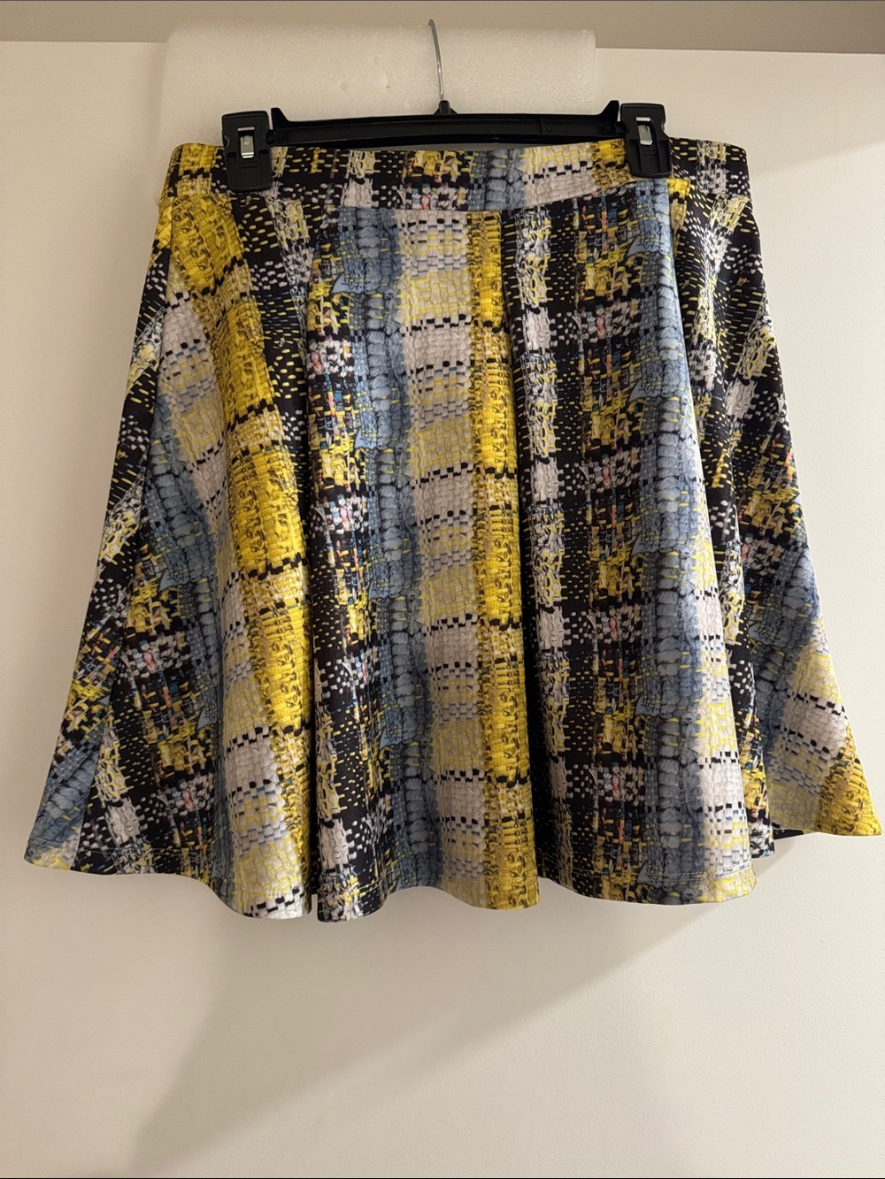 project RUNWAY Multicolor Plaid Circle Skirt in Yellow, Blue & Black
